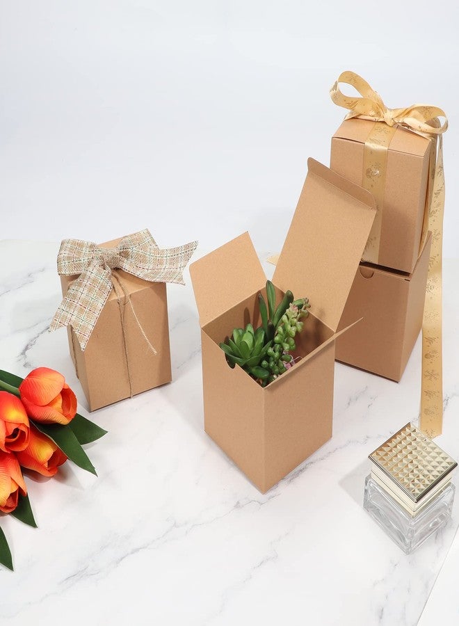 ZBEIVAN 4x4x4 Gift Box for Presents 100 Pack, Small Bridesmaid Proposal Gift Boxes with Lid for Wedding, Party Gift Wrapping,Brown - Image 4